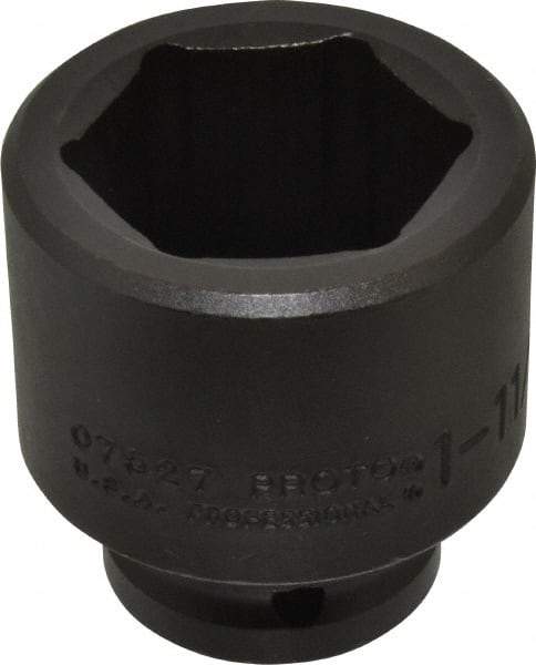 Proto - 3/4" Drive 1-11/16" Standard Impact Socket - 6 Points, 2-5/8" OAL - Caliber Tooling