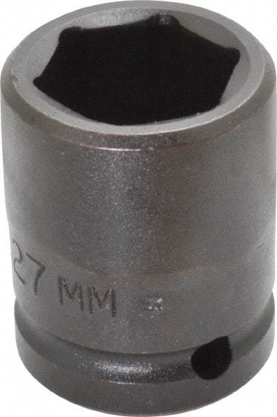 Proto - 3/4" Drive 27mm Standard Impact Socket - 6 Points, 2-3/64" OAL - Caliber Tooling