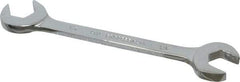 Proto - 1/2" Standard Open End Wrench - 5-1/4" OAL, Double End, Chrome Finish, 15° & 60° Head Angle - Caliber Tooling