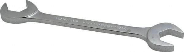 Proto - 11/16" Standard Open End Wrench - 6-1/2" OAL, Double End, Chrome Finish, 15° & 60° Head Angle - Caliber Tooling