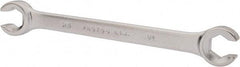 Proto - 1/2 x 9/16", Chrome Finish, Open End Flare Nut Wrench - 6 Points, 7-1/2" OAL, Steel, Double End Head - Caliber Tooling