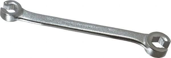 Proto - 9 x 11mm, Chrome Finish, Open End Flare Nut Wrench - 6 Points, 6-5/16" OAL, Steel, Double End Head - Caliber Tooling