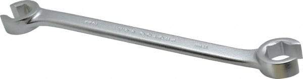 Proto - 15 x 17mm, Chrome Finish, Open End Flare Nut Wrench - 6 Points, 8" OAL, Steel, Double End Head - Caliber Tooling