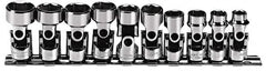 Proto - 10 Piece 3/8" Drive Standard Socket Set - 6 Points, 10 to 19mm, Metric Measurement Standard - Caliber Tooling