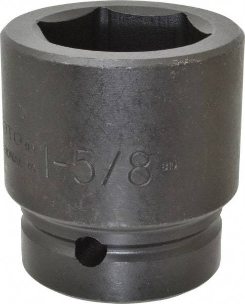 Proto - 1" Drive 1-5/8" Standard Impact Socket - 6 Points, 2-5/8" OAL - Caliber Tooling