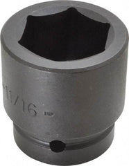 Proto - 1" Drive 1-11/16" Standard Impact Socket - 6 Points, 2-13/16" OAL - Caliber Tooling