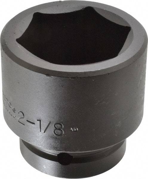 Proto - 1" Drive 2-1/8" Standard Impact Socket - 6 Points, 3-3/32" OAL - Caliber Tooling