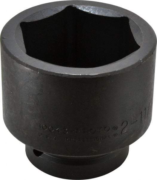 Proto - 1" Drive 2-11/16" Standard Impact Socket - 6 Points, 3-21/32" OAL - Caliber Tooling