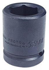 Proto - 1" Drive 4" Standard Impact Socket - 6 Points, 5-1/2" OAL - Caliber Tooling