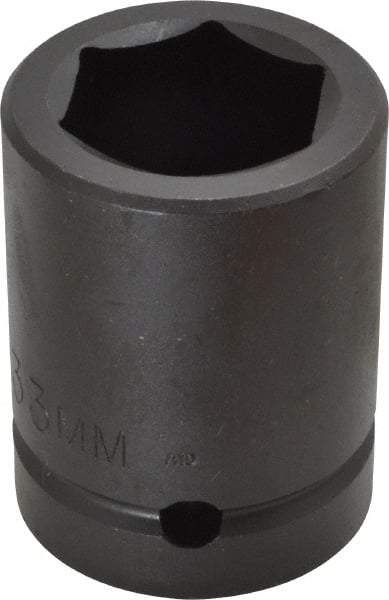 Proto - 1" Drive 33mm Standard Impact Socket - 6 Points, 2-7/16" OAL - Caliber Tooling