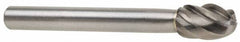 M.A. Ford - 1/2" Cut Diam, 1/4" Shank Diam, Oval Head Single Cut Burr - Carbide, Radius End, 7/8" LOC, 2-7/8" OAL - Caliber Tooling