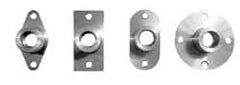 Gibraltar - 5/16" Pin Diam, #6-32 Mounting Hole, Diamond Flange, Stainless Steel Quick Release Pin Receptacle - 1" Between Mount Hole Center, 0.783" Depth, 15/32" Diam, Grade 303 - Caliber Tooling