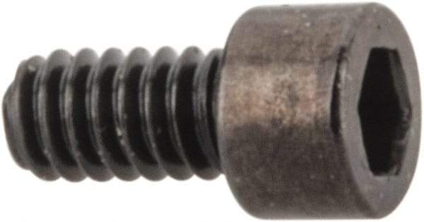 Made in USA - #0-80 UNF Hex Socket Drive, Socket Cap Screw - Alloy Steel, Black Oxide Finish, Fully Threaded, 1/8" Length Under Head - Caliber Tooling