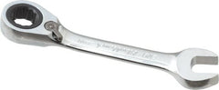 Blackhawk by Proto - 3/8" 12 Point Combination Wrench - 15° Head Angle, 3-51/64" OAL, Steel, Chrome Finish - Caliber Tooling