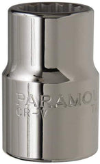 Paramount - 3/4" Drive, Standard Hand Socket - 12 Points, 2" OAL, Steel, Chrome Finish - Caliber Tooling