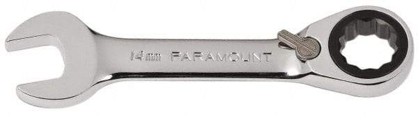 Paramount - 14mm 12 Point Combination Wrench - 15° Head Angle, 4-33/64" OAL, Chrome Vanadium Steel, Polished Finish - Caliber Tooling