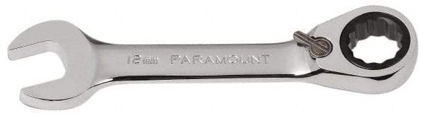 Paramount - 12mm 12 Point Combination Wrench - 15° Head Angle, 4-11/64" OAL, Chrome Vanadium Steel, Polished Finish - Caliber Tooling