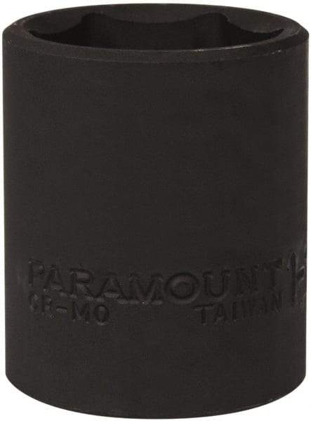 Paramount - 1/2" Drive 1-1/16" Standard Impact Socket - 6 Points, 1-3/4" OAL - Caliber Tooling