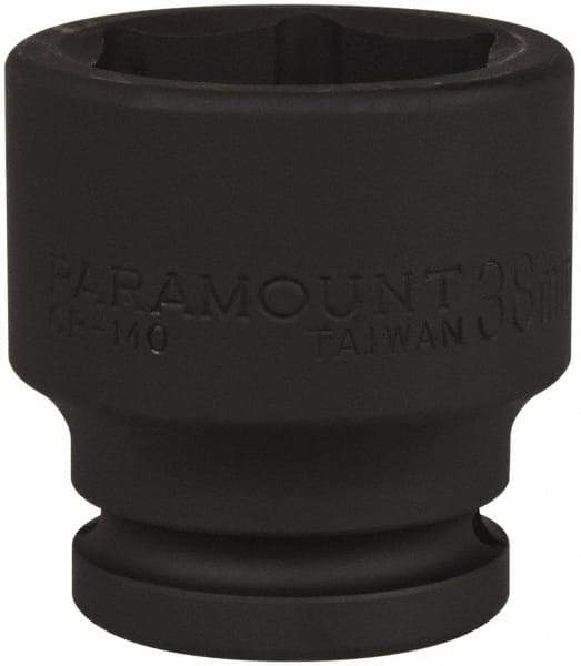 Paramount - 3/4" Drive 38mm Standard Impact Socket - 6 Points, 2-1/4" OAL - Caliber Tooling