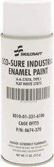 Ability One - White, Flat, Enamel Spray Paint - 8 to 10 Sq Ft per Can, 11 oz Container - Caliber Tooling