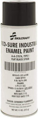 Ability One - Black, Flat, Enamel Spray Paint - 8 to 10 Sq Ft per Can, 11 oz Container - Caliber Tooling