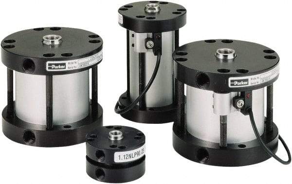 Parker - 3" Stroke x 4" Bore Double Acting Air Cylinder - 3/8 Port, 3/4-16 Rod Thread, -10 to 200°F - Caliber Tooling