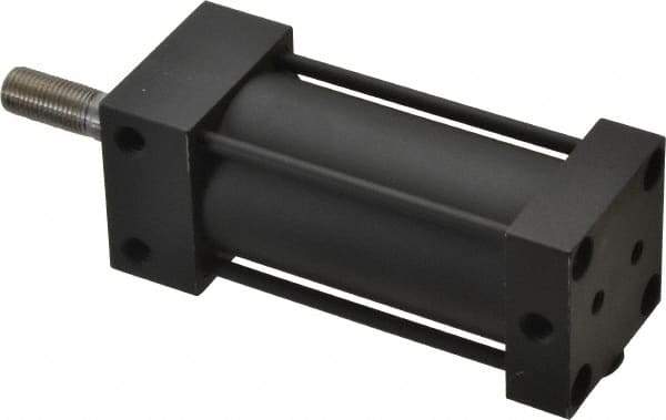 Parker - 2" Stroke x 1-1/4" Bore Double Acting Air Cylinder - 1/8 Port, 3/8-24 Rod Thread, 200 Max psi, -10 to 165°F - Caliber Tooling