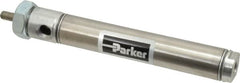 Parker - 3" Stroke x 3/4" Bore Double Acting Air Cylinder - 1/8 Port, 1/4-28 Rod Thread, 250 Max psi, 14 to 140°F - Caliber Tooling