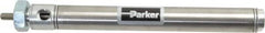 Parker - 5" Stroke x 3/4" Bore Double Acting Air Cylinder - 1/8 Port, 1/4-28 Rod Thread, 250 Max psi, 14 to 140°F - Caliber Tooling