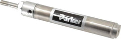 Parker - 5" Stroke x 1-1/4" Bore Double Acting Air Cylinder - 1/8 Port, 7/16-20 Rod Thread, 250 Max psi, 14 to 140°F - Caliber Tooling