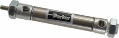 Parker - 2" Stroke x 3/4" Bore Double Acting Air Cylinder - 1/8 Port, 1/4-28 Rod Thread, 250 Max psi, 14 to 140°F - Caliber Tooling