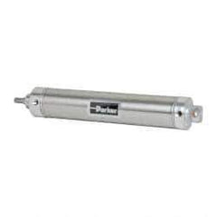 Parker - 10" Stroke x 2-1/2" Bore Double Acting Air Cylinder - 1/4 Port, 1/2-20 Rod Thread, 250 Max psi, 14 to 140°F - Caliber Tooling