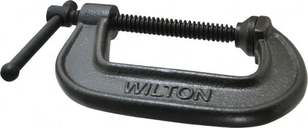 Wilton - Light-Duty 3" Max Opening, 1-7/8" Throat Depth, Ductile Iron Standard C-Clamp - 1,800 Lb Capacity, 0" Min Opening, Standard Throat Depth - Caliber Tooling