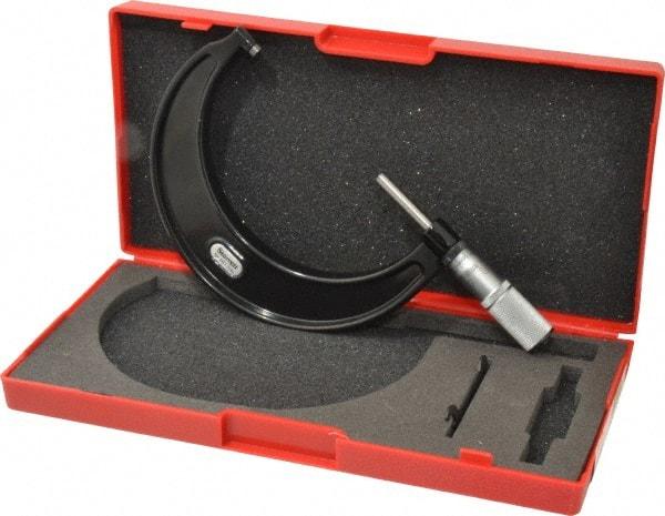 Starrett - 3 to 4" Range, 0.0001" Graduation, Mechanical Outside Micrometer - Friction Thimble, Accurate to 0.00005" - Caliber Tooling