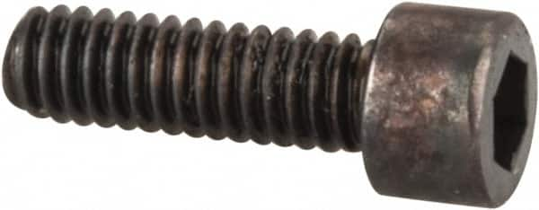 Made in USA - #1-72 UNF Hex Socket Drive, Socket Cap Screw - Alloy Steel, Black Oxide Finish, Fully Threaded, 1/4" Length Under Head - Caliber Tooling