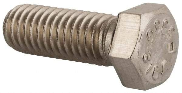 Value Collection - 7/16-14 UNC, 1-1/4" Length Under Head Hex Head Cap Screw - Fully Threaded, Grade 316 Stainless Steel, Uncoated, 5/8" Hex - Caliber Tooling