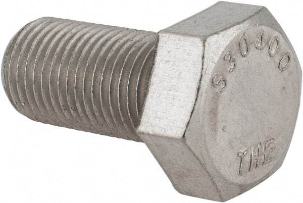 Value Collection - 1/2-20 UNF, 1" Length Under Head Hex Head Cap Screw - Fully Threaded, Grade 316 Stainless Steel, Uncoated, 3/4" Hex - Caliber Tooling