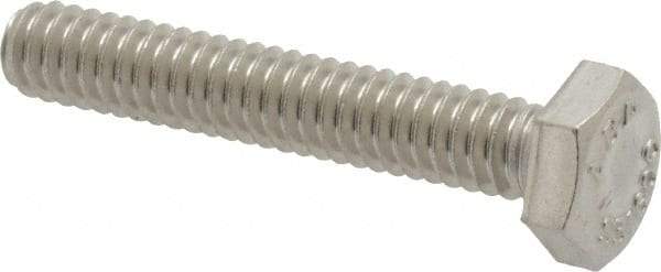 Value Collection - 1/4-20 UNC, 1-1/2" Length Under Head Hex Head Cap Screw - Fully Threaded, Grade 316 Stainless Steel, Uncoated, 7/16" Hex - Caliber Tooling