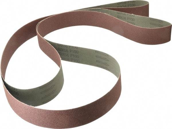 Tru-Maxx - 2" Wide x 132" OAL, 100 Grit, Aluminum Oxide Abrasive Belt - Aluminum Oxide, Fine, Coated - Caliber Tooling