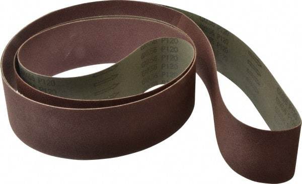 Tru-Maxx - 3" Wide x 132" OAL, 120 Grit, Aluminum Oxide Abrasive Belt - Aluminum Oxide, Fine, Coated - Caliber Tooling