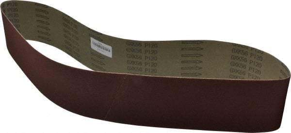 Tru-Maxx - 4" Wide x 54" OAL, 120 Grit, Aluminum Oxide Abrasive Belt - Aluminum Oxide, Fine, Coated - Caliber Tooling