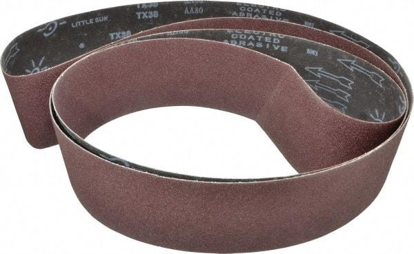 Tru-Maxx - 4" Wide x 132" OAL, 80 Grit, Aluminum Oxide Abrasive Belt - Aluminum Oxide, Medium, Coated - Caliber Tooling