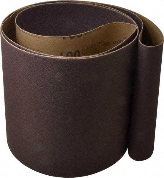 Tru-Maxx - 8" Wide x 107" OAL, 100 Grit, Aluminum Oxide Abrasive Belt - Aluminum Oxide, Fine, Coated - Caliber Tooling