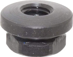 Gibraltar - 5/16-18 Steel Black Oxide Spherical Flange Nut - Grade 12L14, 3/8" High, 3/4" Diam x 1/8" High Flange, 1-1/4" Radius - Caliber Tooling