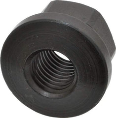 Gibraltar - 3/4-10 Steel Black Oxide Spherical Flange Nut - Grade 12L14, 1" High, 1-5/8" Diam x 1/4" High Flange, 2-1/4" Radius - Caliber Tooling