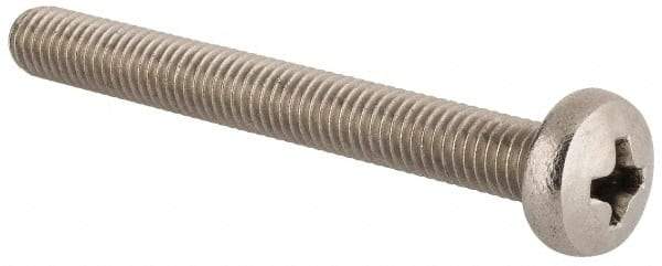 Value Collection - M5x0.80 Metric Coarse, 45mm Length Under Head Phillips Drive Machine Screw - Pan Head, Grade 18-8 & A2 Stainless Steel, Uncoated, Without Washer - Caliber Tooling