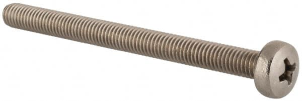 Value Collection - M5x0.80 Metric Coarse, 60mm Length Under Head Phillips Drive Machine Screw - Pan Head, Grade 18-8 & A2 Stainless Steel, Uncoated, Without Washer - Caliber Tooling