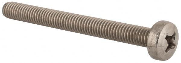 Value Collection - M6x1.00 Metric Coarse, 60mm Length Under Head Phillips Drive Machine Screw - Pan Head, Grade 18-8 & A2 Stainless Steel, Uncoated, Without Washer - Caliber Tooling