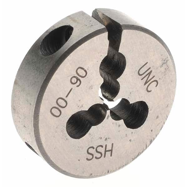 Gyros Precision Tools - #00-90 UNS High Speed Steel Round Adjustable Die - Caliber Tooling