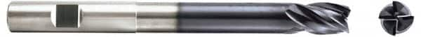 Niagara Cutter - 1/2", 4 Flute, Single End, Solid Carbide, 0.03" Corner Radius End Mill - 4" OAL, Right Hand Flute, 5/8" LOC, Right Hand Cut, 2-1/8" Extended Reach - Caliber Tooling